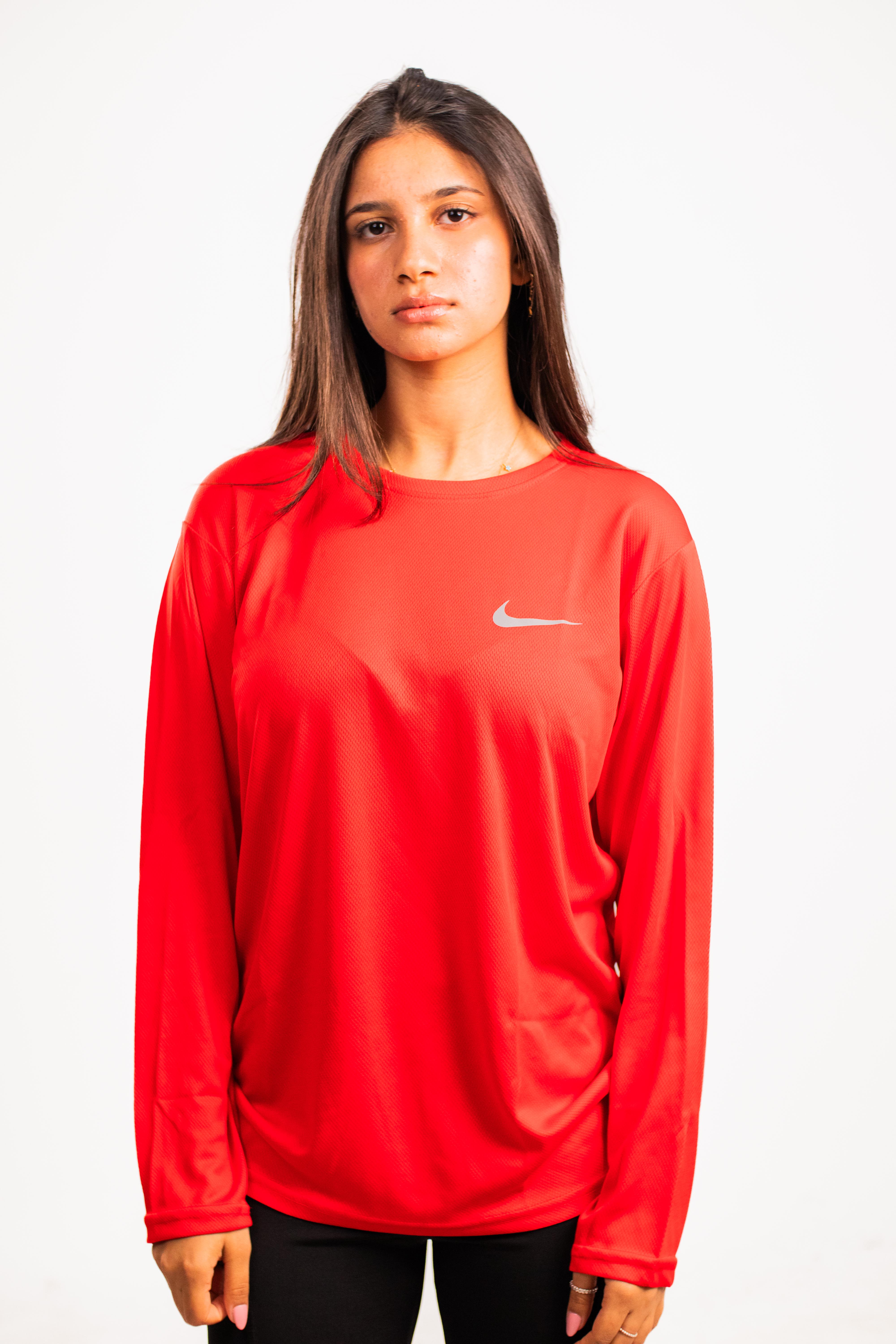 Nike Red Basic Long-Sleeve T-Shirt