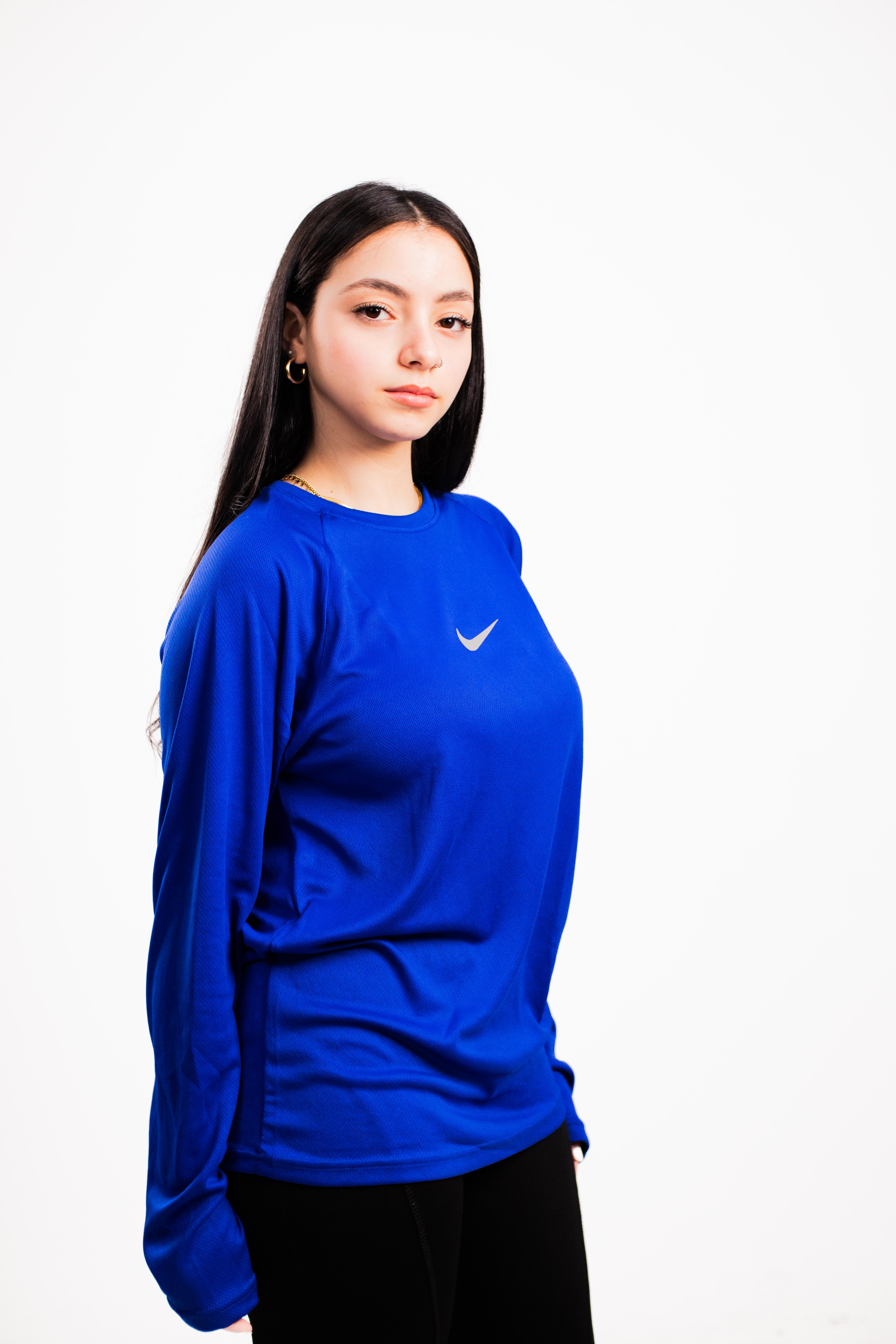 Nike Blue Basic Long-Sleeve T-Shirt