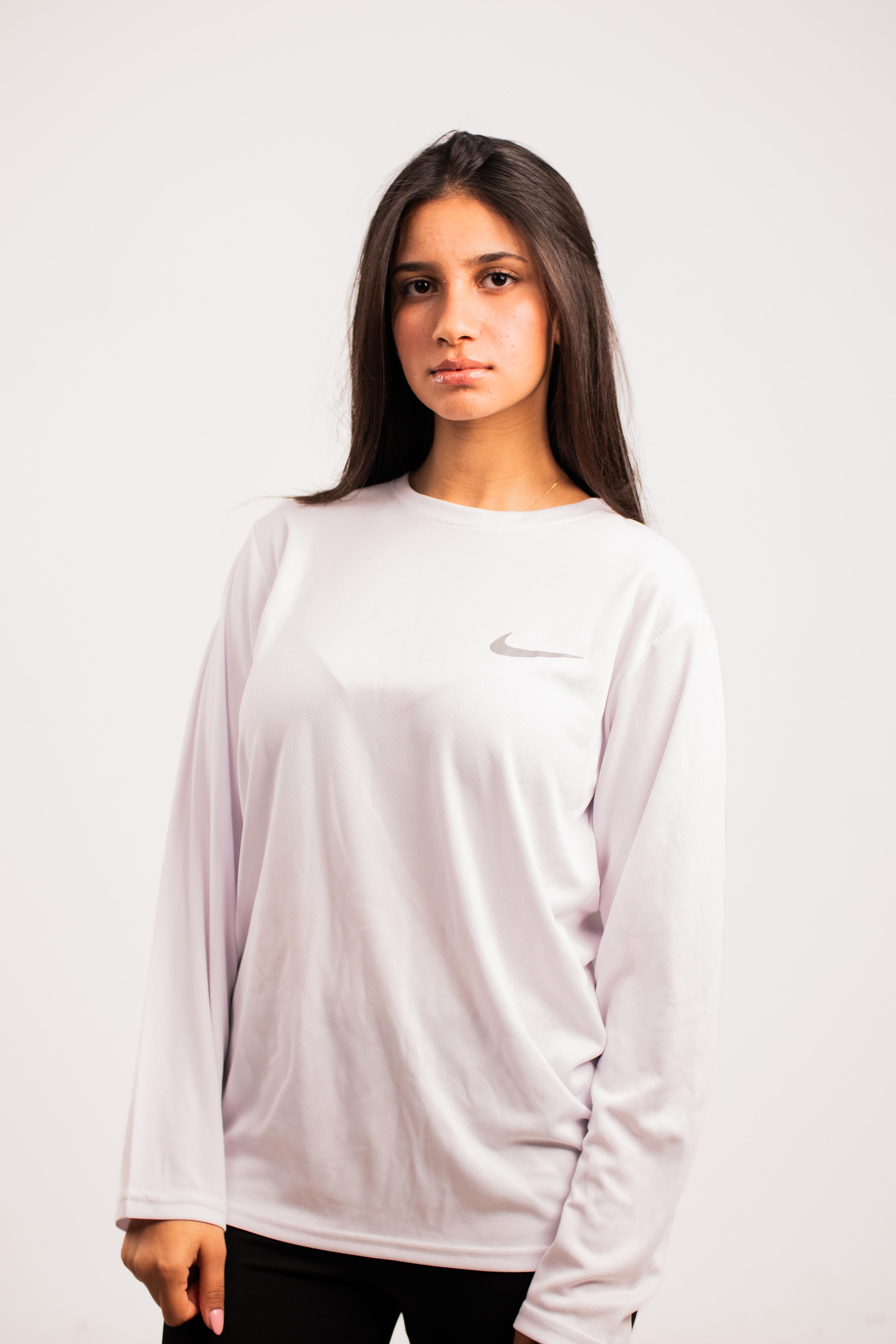 Nike White Long-Sleeve T-Shirt