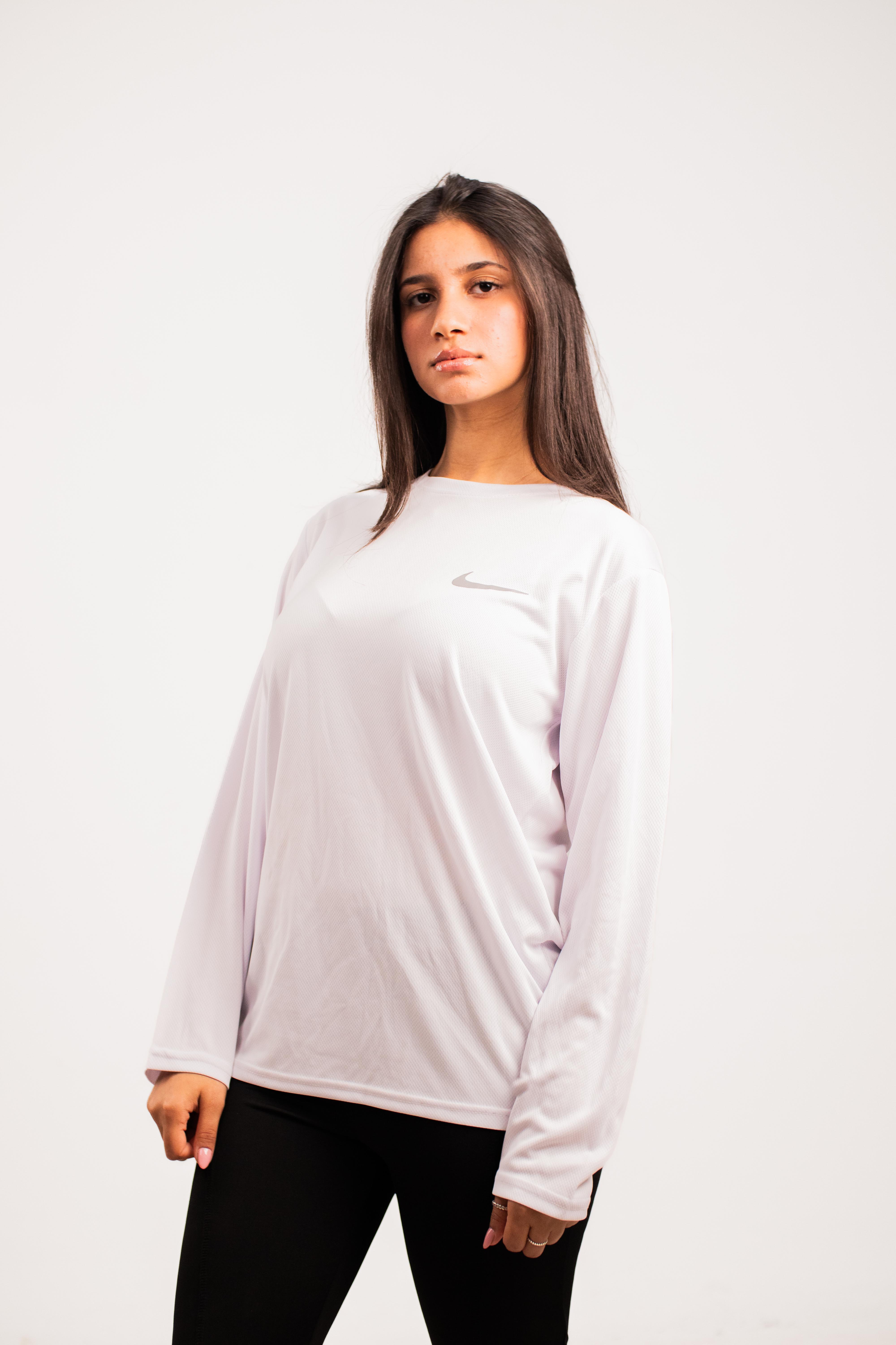 Nike White Long-Sleeve T-Shirt