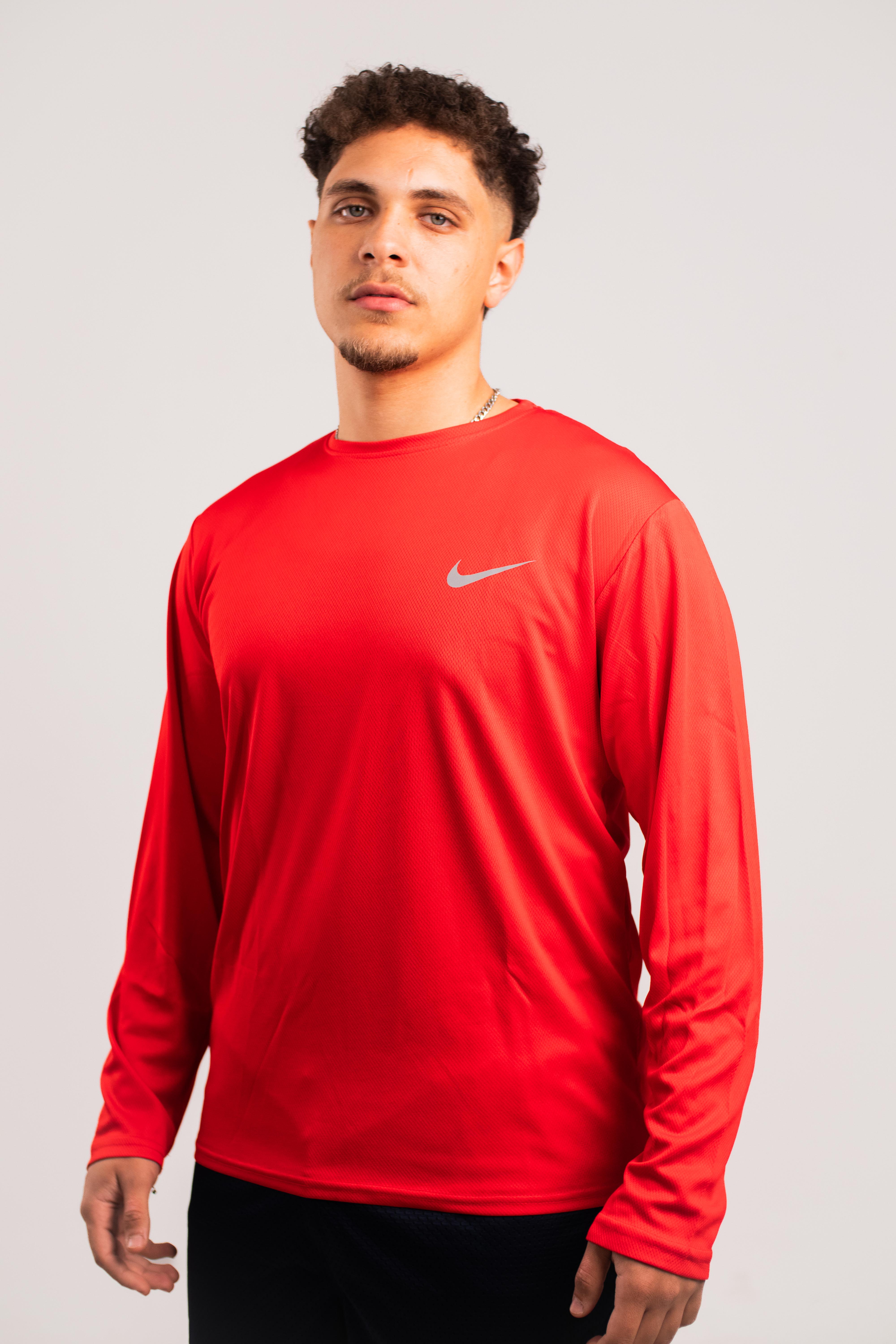 Nike Red Basic Long-Sleeve T-Shirt