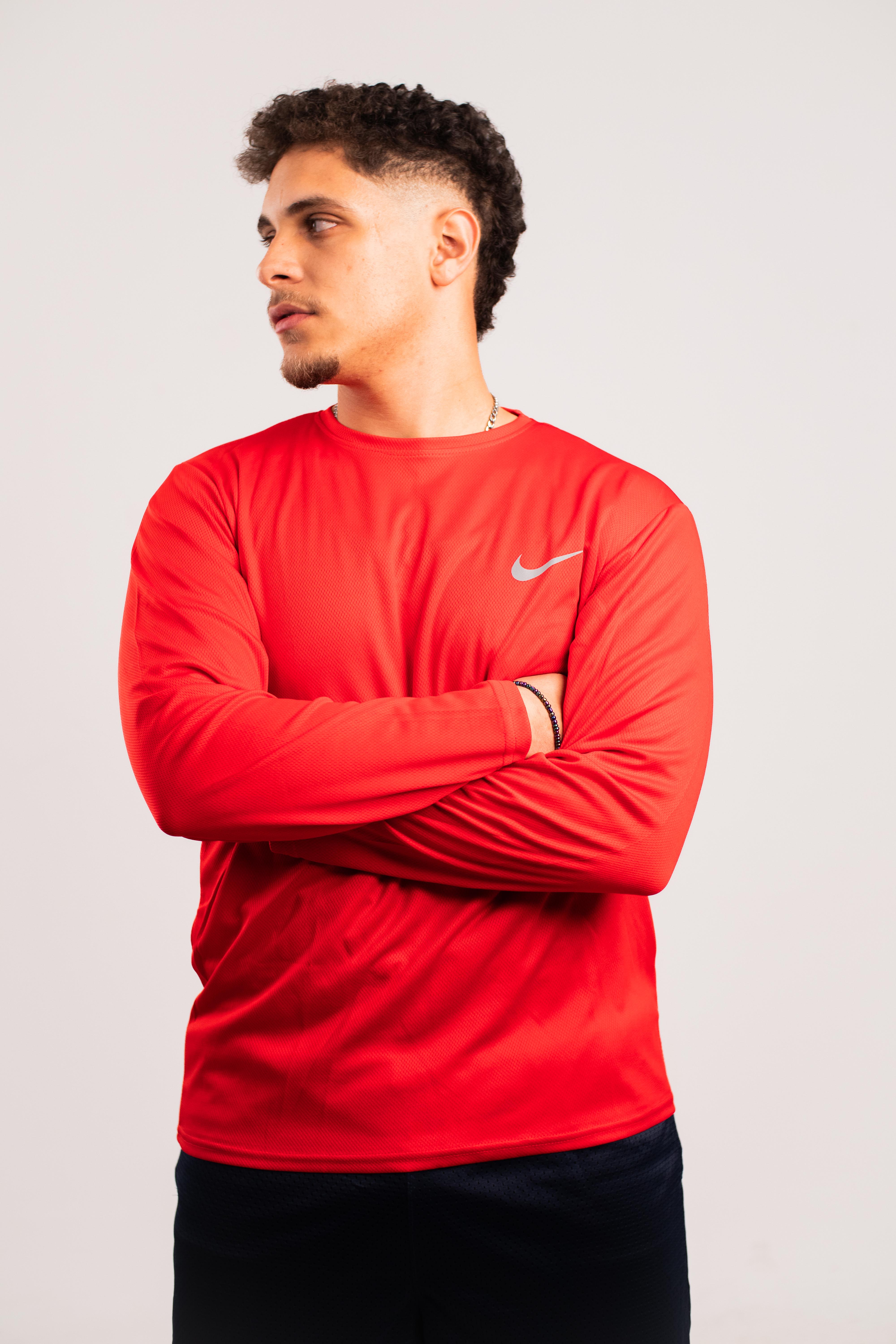 Nike Red Basic Long-Sleeve T-Shirt